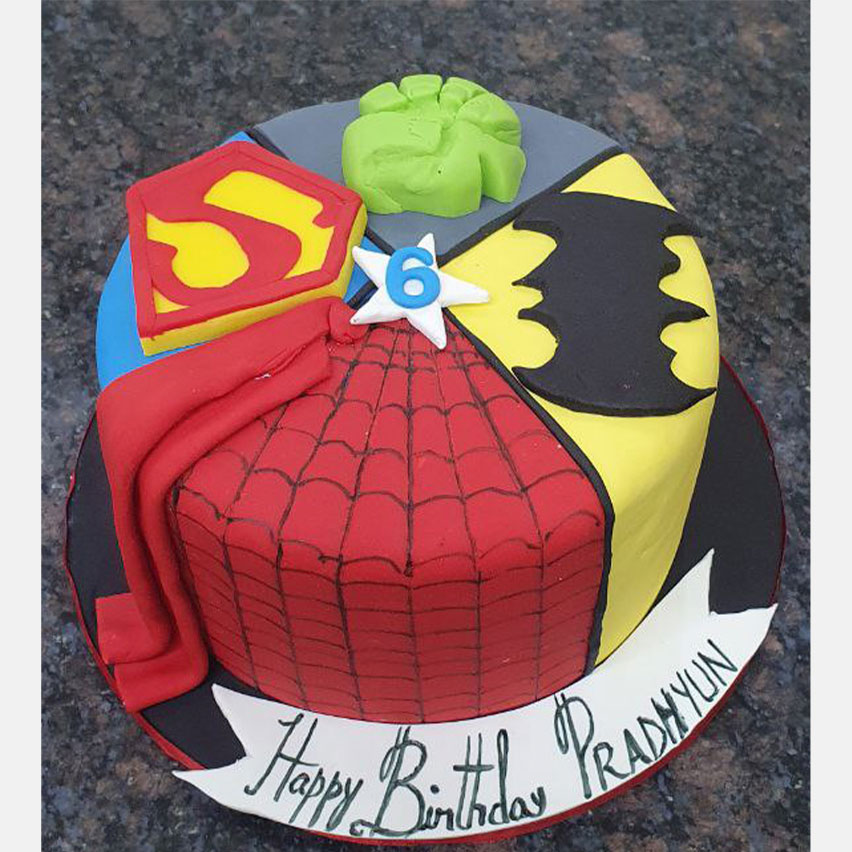 Two Tier Marvel DC Superhero Cake - NC159 -Amarantos Cakes